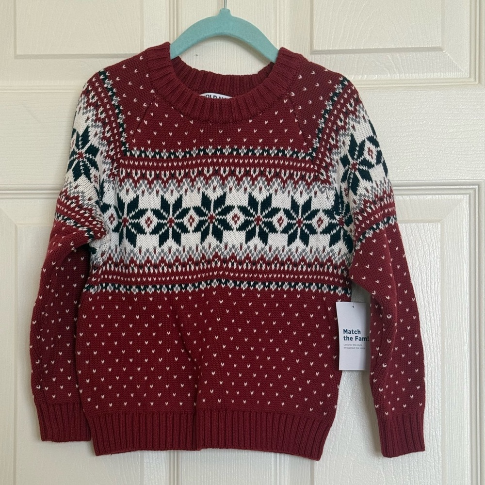 Old Navy Red Fair Isle Sweater